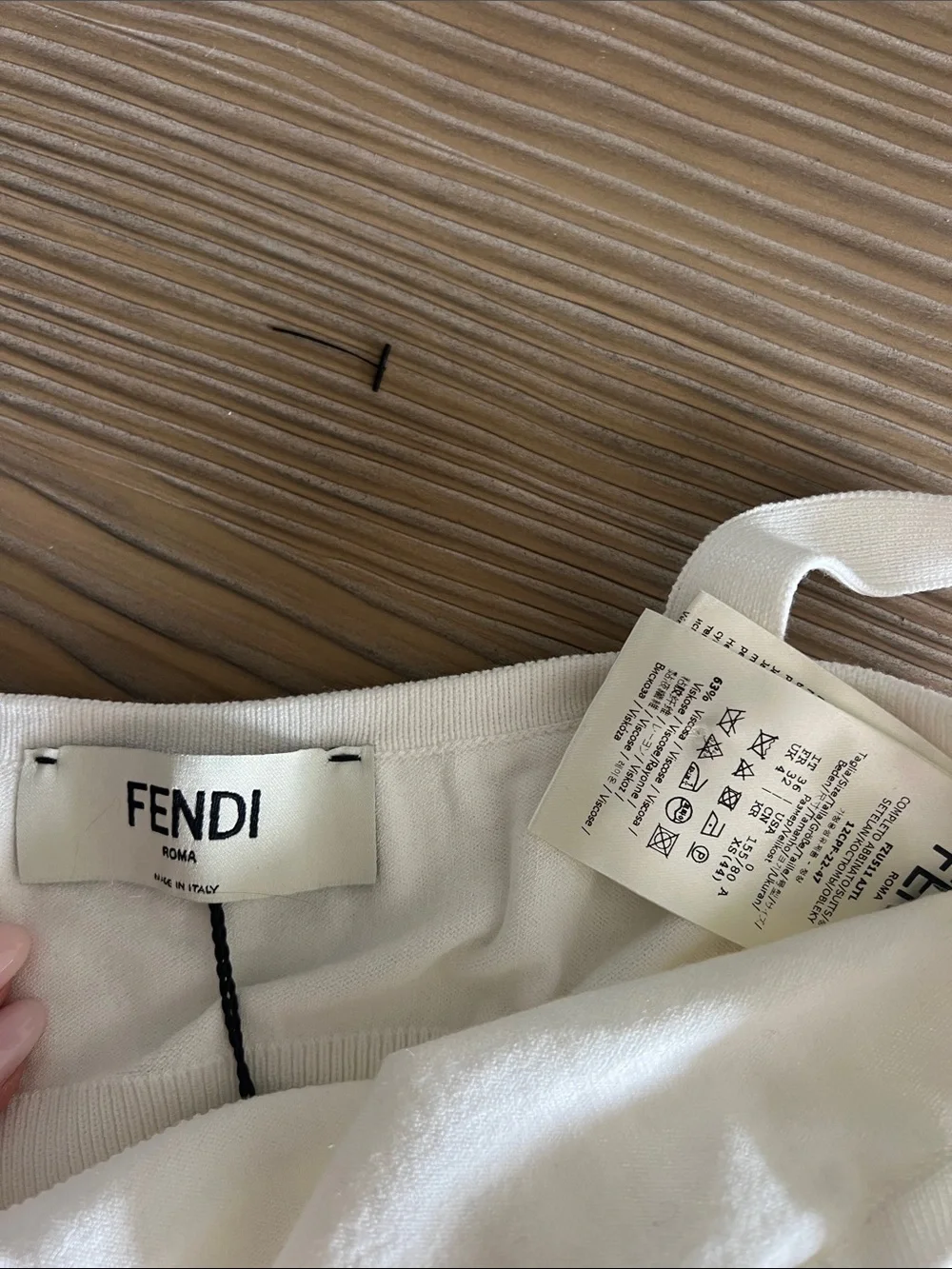 Fendi Cream FF Jacquard Knit Bandeau Top Xs - Picture 5 of 7